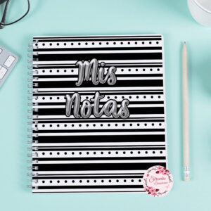 Cuaderno Rayas y puntos negros - A5