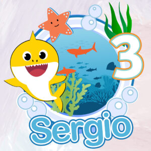 Cake topper BabyShark fondo del mar