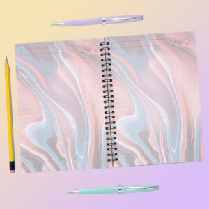 hojas liquido azul y rosa