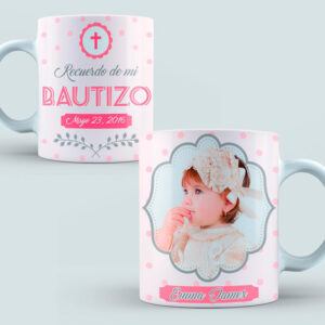 Taza Bautizo color rosa
