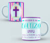 Taza Bautizo con rayas claras