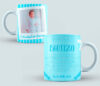 Taza Bautizo color azul y blanca