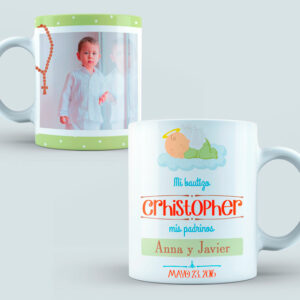 Taza Bautizo color verde