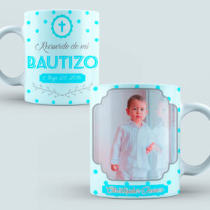 Taza Bautizo color azul