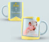 Taza Bautizo color amarillo y gris