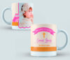 Taza Bautizo color rosa y naranja