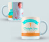 Taza Bautizo color azul y naranja