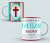 Taza Bautizo con rayas oscuras