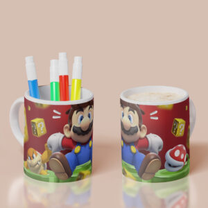 Taza Súper Mario saliendo de tubería, color rojo