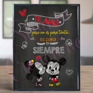 Cuadro Te amo... (Mickey y Minnie)