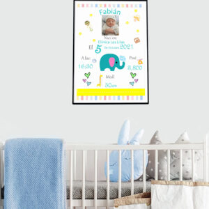 Cuadro Nacimiento niño o niña Multicolor