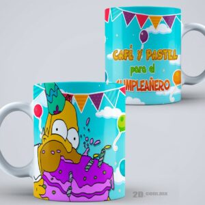 Taza Los Simpson 08 - Tarta para el cumpleañero