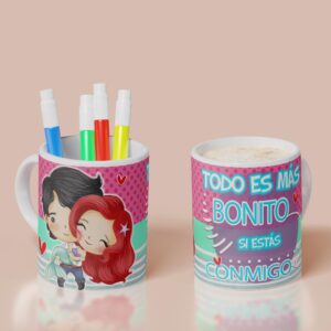 Taza Ariel y Erick - Princesas Disney