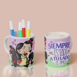 Taza Mulán y Li Shang - Princesas Disney
