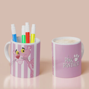 Taza Pantera Rosa 05 - Rayas rosas claras