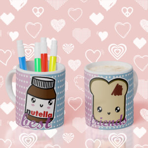 2 Tazas Best Friends - Nutella y Pan
