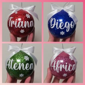 Bolas con purpurina para árbol de Navidad