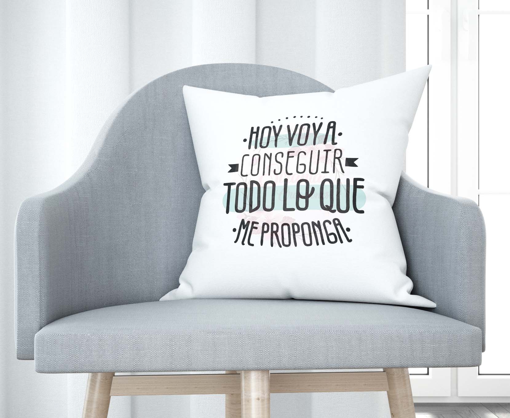 Cojín tacto algodón - Hoy voy a conseguir todo lo que me proponga