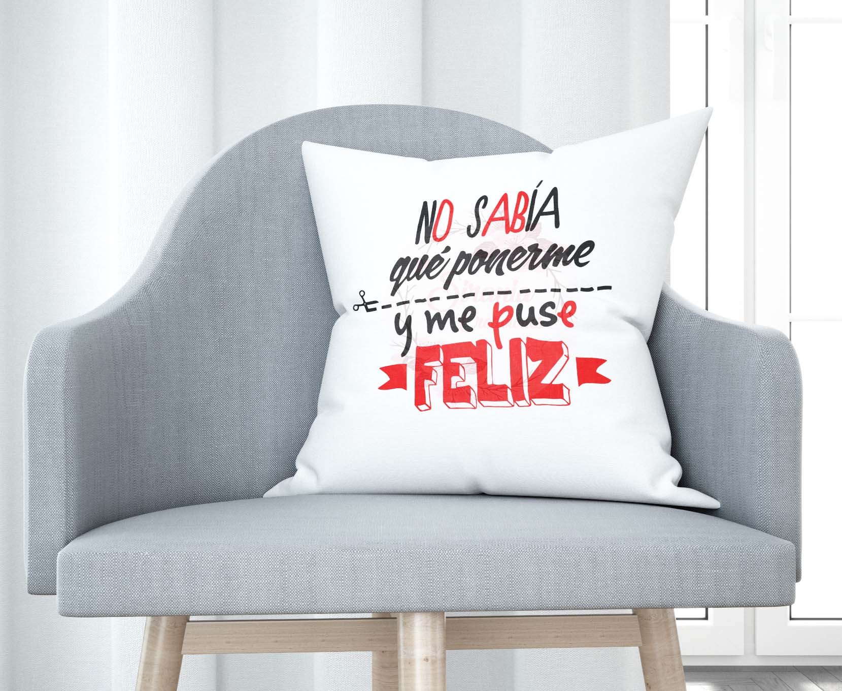Cojín tacto algodón - No sabía qué ponerme y me puse feliz.