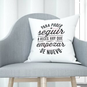 Cojín tacto algodón - Para poder seguir, a veces hay que empezar de nuevo