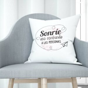 Cojín tacto algodón - Sonríe eso confunde a las personas