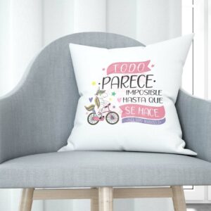 Cojín tacto algodón - Todo parece imposible hasta que se hace