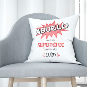 Cojín tacto algodón - Abuelo eres mi superhéroe preferido + (nombre)