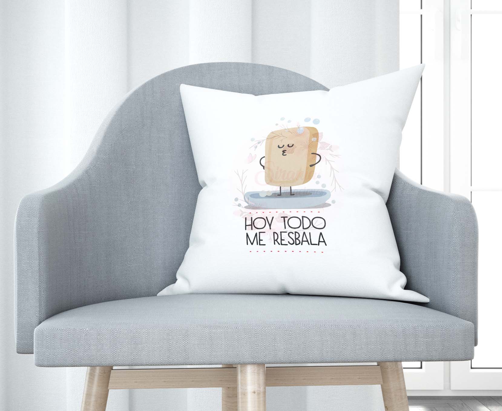 Cojín tacto algodón - Hoy todo me resbala