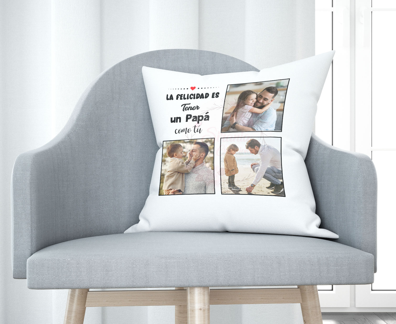 Cojín tacto algodón - La felicidad es tener un papá como tú