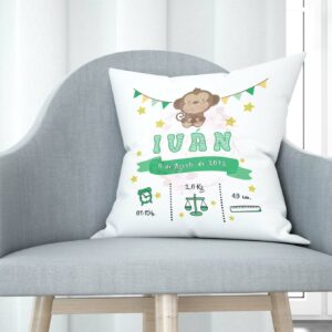 Cojín de nacimiento - Monito verde