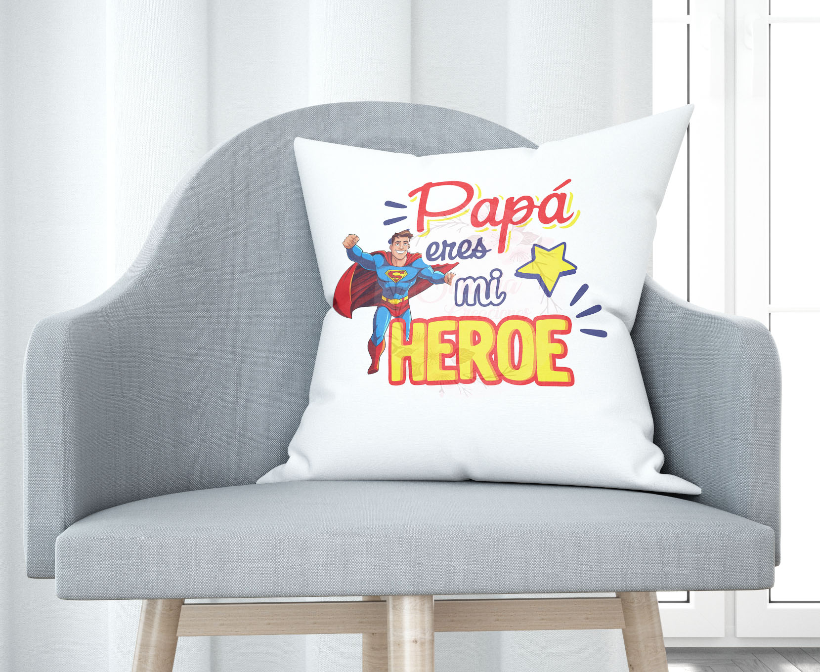 Cojín tacto algodón - Papá eres mi héroe