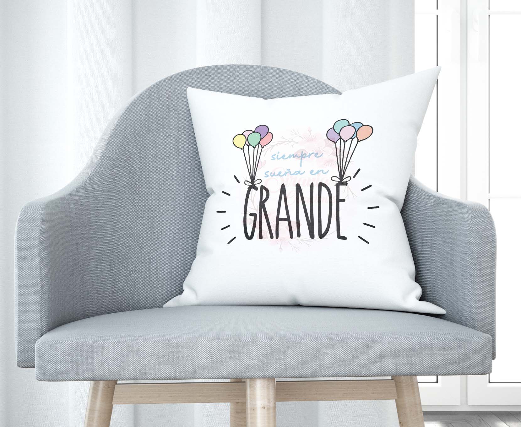 Cojín tacto algodón - Siempre sueña en grande