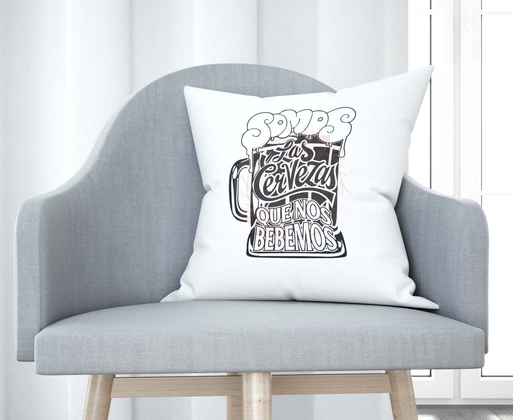 Cojín tacto algodón - Somos las cervezas que nos bebemos
