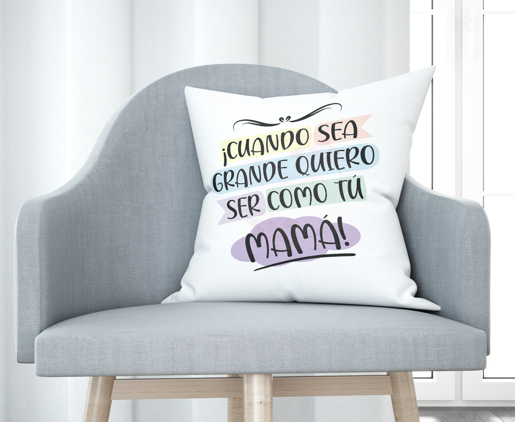 Cojín tacto algodón - Cuando sea grande quiero ser como tú, mamá