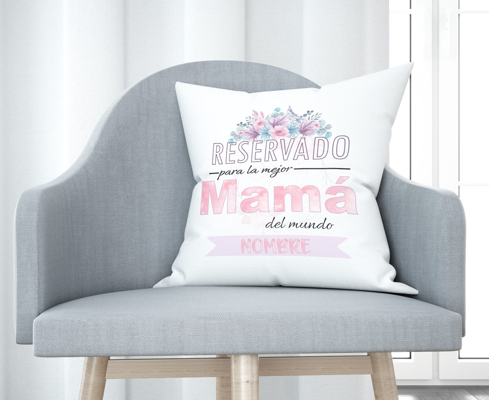 Cojín tacto algodón - Reservado para la mejor mamá del mundo