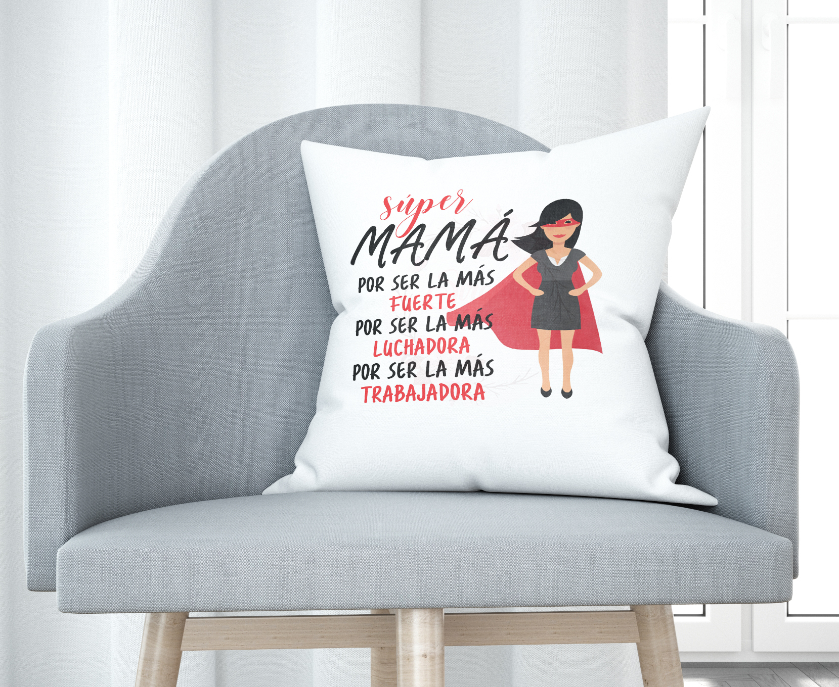 Cojín tacto algodón - Súper mamá
