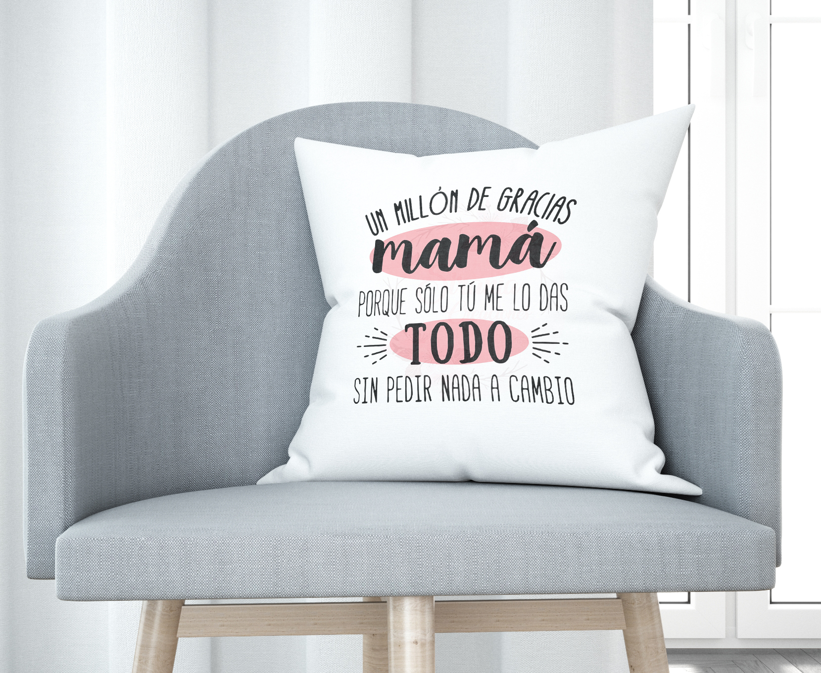 Cojín tacto algodón - Un millón de gracias mamá