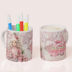 Taza Navidad Rosa 09